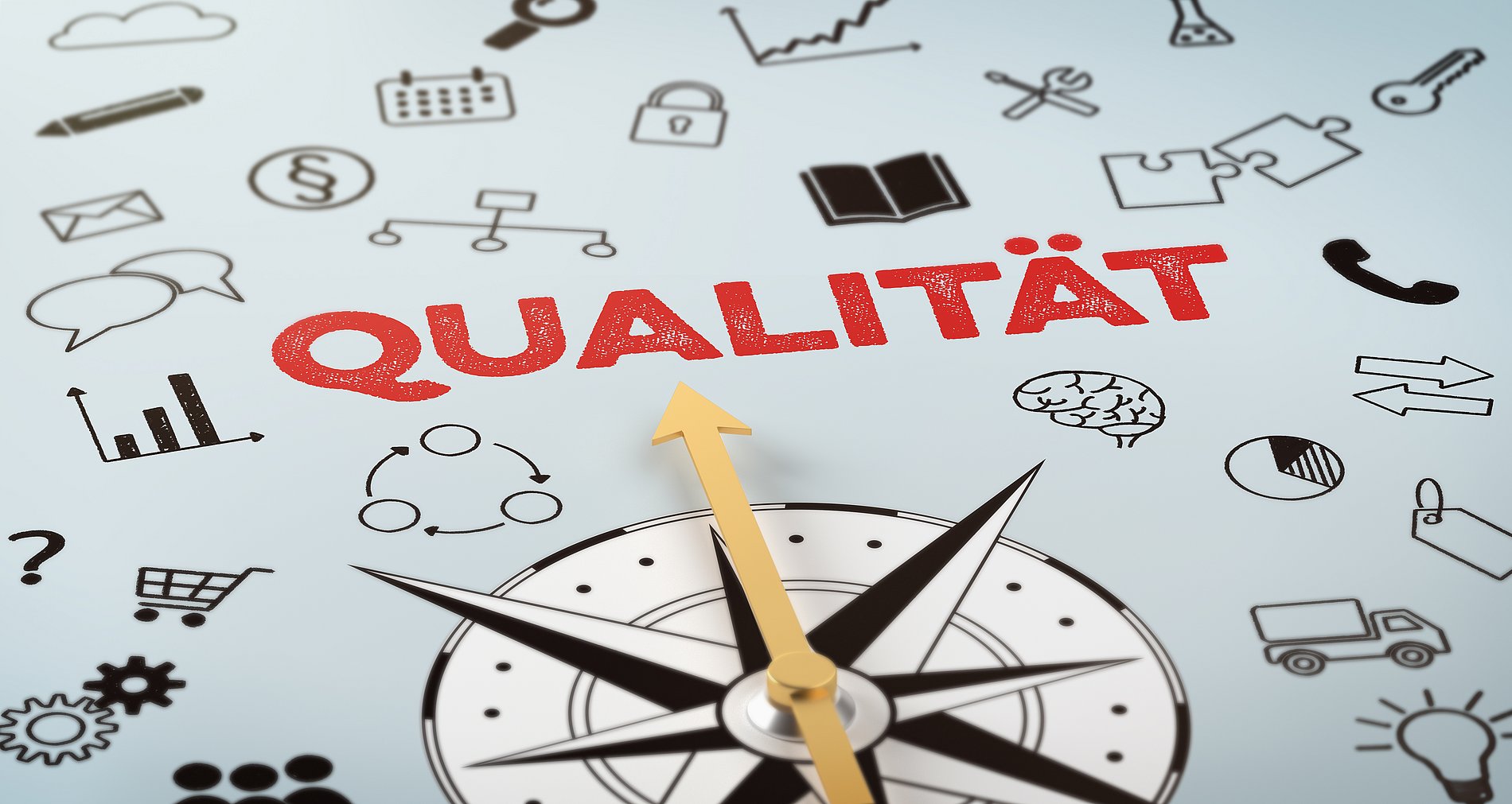 kompass, qualitätsmanagement, industrie, qualität, prüfen, überprüfen, standard, management, sicherung, geschäftlich, betrieb, auszeichnung, produkt, produktion, hochwertig, leistung, service, sicherheit, edel, kompetenz, waren, verkaufen, herstellung, richtung, zukunft, wegweiser, navigieren, navigation, orientieren, orientierung, anzeigen, zeiger, kurs, ziel, motivation, idee, lösung, planen, planung, umsetzung, unterstützung, verwirklichung, kompassnadel, 3d, konzept, pfeil, zeichnung, scribble, icons, text